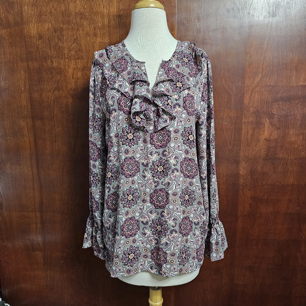 Loft women's multi print blouse in size M.